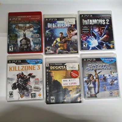 Playstation 3 Game Lot Batm Dead Risin Infamous Killzone Resistance Sports Champ
