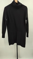 Quince Women Mongolian Cashmere Turtleneck Sweater Dress Black Basic Sleeved M