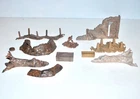 Marx Battleground Early Swirled Plastic Battlefield Terrain Accessories 1950s