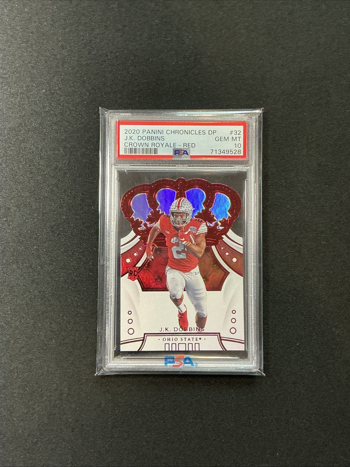 JK Dobbins Panini Chronicles Draft Picks Crown Royale #32 Red