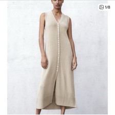 NWOT ZARA Tan Knit Sleeveless Dress size large 