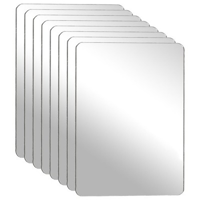 8Pcs Acrylic Mirror Sheet, 1.6x1.2'' Rectangle Self Adhesive Mirror