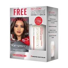 REVLON Top Speed Hair Color Woman Dark Brown with Outrageous Conditioner 190ML