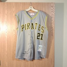 Roberto Clemente #21 1962 Pirates Mitchell & Ness Sewn Sleeveless Jersey Sz 52