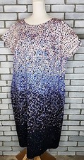 Talbots Women  s Short Sleeve Floral Sheath Dress Plus Size 22W Blue Multicolor