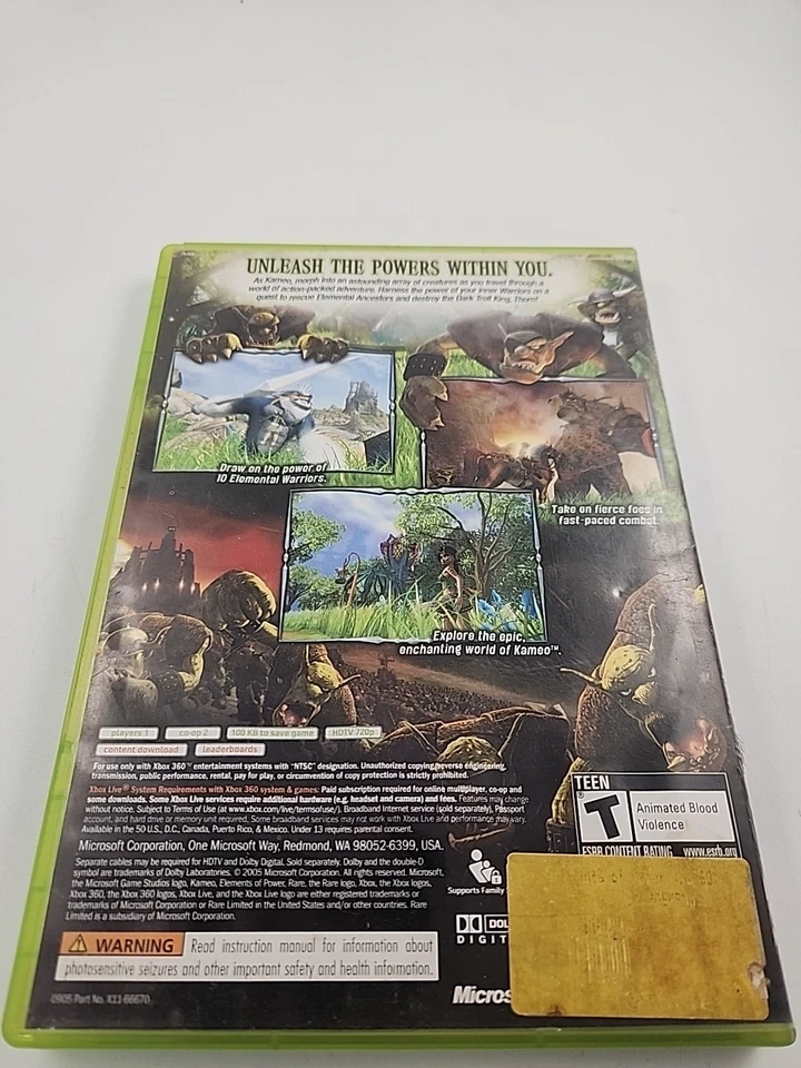 Kameo Elements Of Power COMPLETE XBOX 360 Video Games Fantasy Cib Tested  - Image 4 of 4