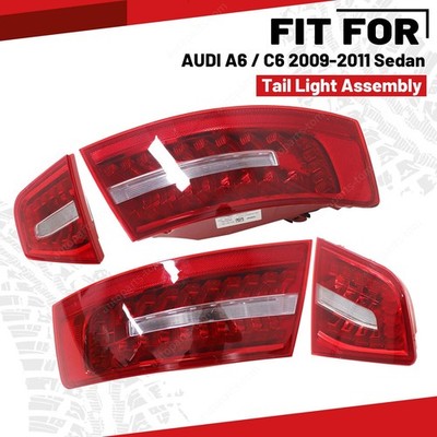 4X Left+Right Rear Light LED Tail Light For AUDI A6 C6 Sedan 2009-2011 Lamps USA