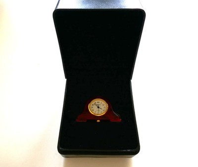 Platinum Miniature Mantle Clock With Original Case
