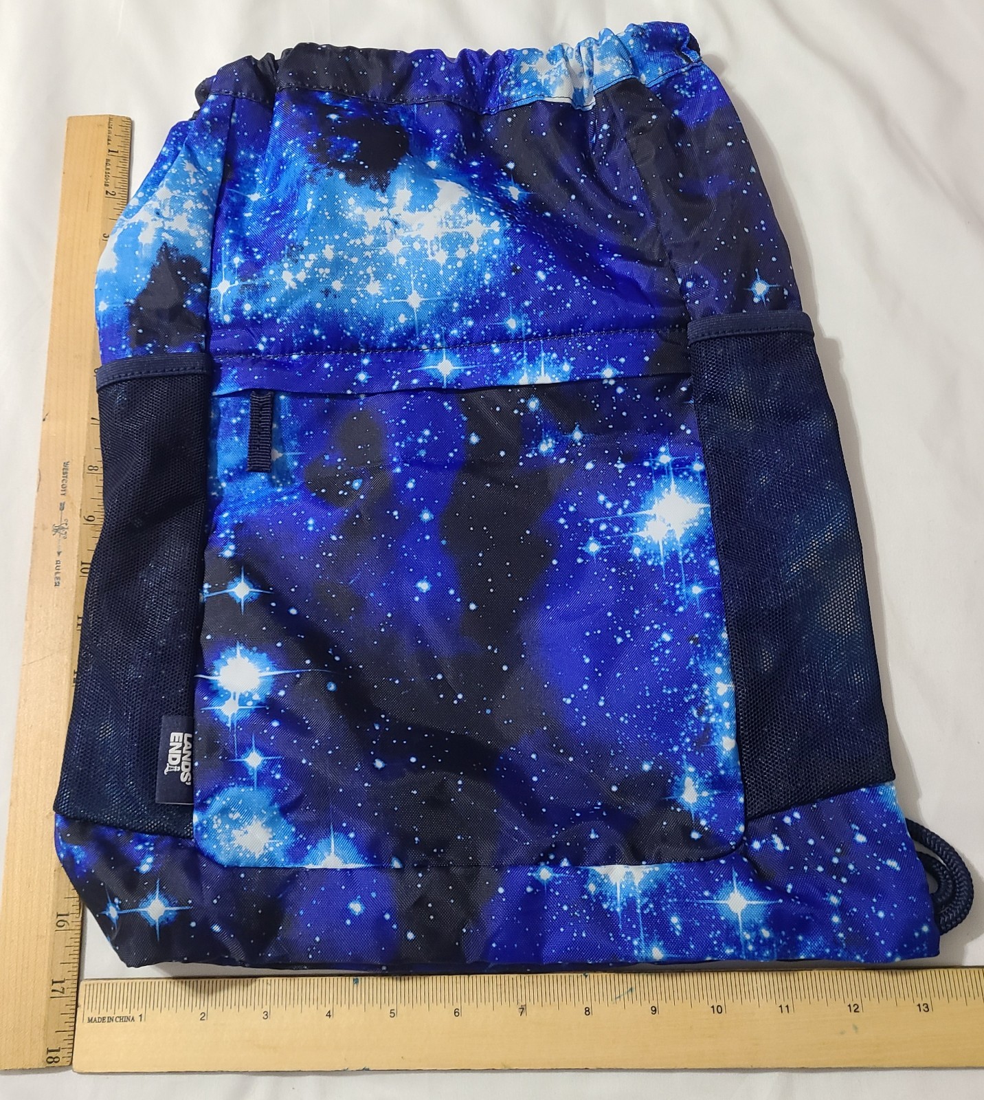 2pk Lands' End Galaxy Drawstring Bags Kids Blue Space Starry Sky Travel ...
