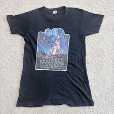 Vintage 70s Star Wars Original Darth Vader Kids Tee Shirt size L 14-16