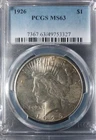 1926 P PCGS MS63 Peace Silver Dollar $1 US Mint Coin 1926-P MS-63 Blast White