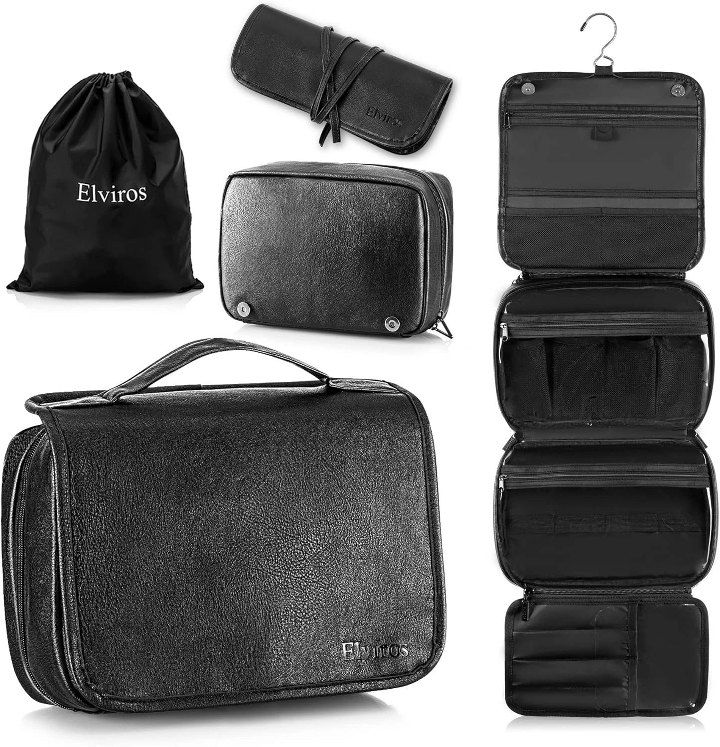 Elviros Toiletry Bag Hanging Travel Organizer for Men and Women, 3 in 1 Multifun