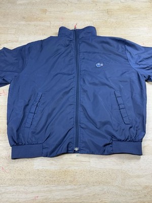 Vintage Izod Lacoste Club Men s Jacket Sz Large Blue Full Zip Coat Windbreaker