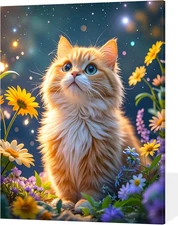 Cat DIY Paint by Numbers Kit for Adults Beginner Cat Paint by Number for Adults