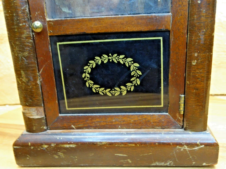 Antiguo Reloj Catedral Sesiones Madera 12" Caja Modelo 2W Hecho en EE. UU. Foto 4 de 4