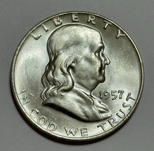 1957 D Franklin Half Dollar 50¢ (90% Silver) ~ Gem BU