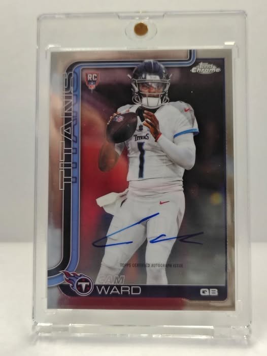 2025 Topps Chrome Football Cam Ward Auto Tennessee Titans PACK