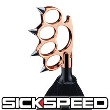 Rose Gold W Chrome Spikes Shift Knob Autoautomatic Knuckle Buster 10x1.25 K35 Rose Gold W Chrome Spikes Shift Knob Autoautomatic Knuckle Buster 10x1.25 K35