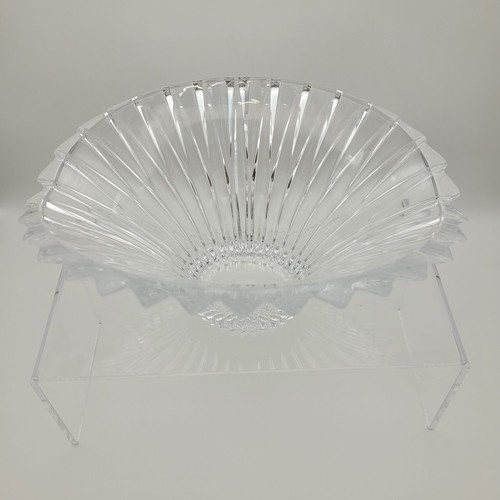 Ciotola centrotavola cristallo scanalato ovale Mikasa Excelsior Flair Slovenia 9" con scatola - Foto 2 di 9