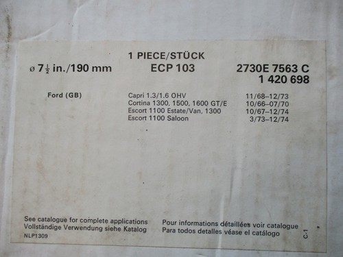 Ford Escort Capri Taunus MK1 MK2 1.1 1.3 Kupplungssatz Kupplung Kupplungsscheibe - Bild 10 von 11