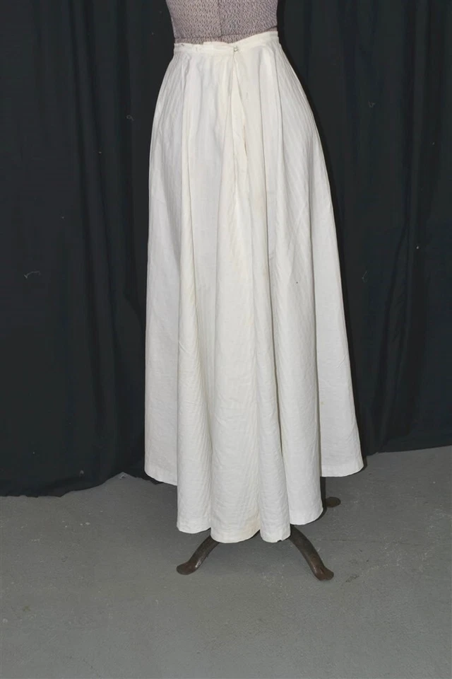 falda antigua blanca algodón eduardiana/victoriana cintura 22 bullicio original 1890 Foto 4 de 4