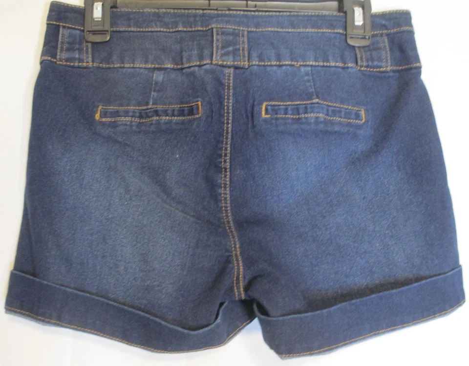 One 5 One Casual Lavado Oscuro Elástico Denim Azul Vaqueros Pantalones Cortos Damas Talla 4 Foto 3 de 3