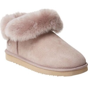 Dearfoams Genuine Shearling Slipper Fold Down Boot Dusty-Pink Size 7~10  Fireside | eBay