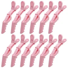 12Pcs Pink Hair Clips for Styling Sectioning, Alligator Hair Clips for Hair S...