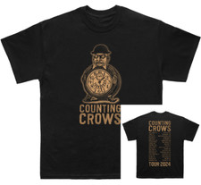 T-shirt Counting Crows fascia 2 lati TOUR 2024 nera unisex dalla S alla 5Xl JJ4908