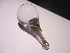 RARE VINTAGE 1 1/8" x 2 1/2" GLASS CRYSTAL SMOOTH RAINDROP PRISM CHANDELIER PART