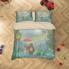 3D Animal Girl Painting Kids Quilt Cover Set Duvet Cover Bedding Pillowcases