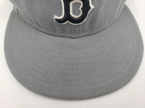 Boston Red Sox New Era 59Fifty Fitted 7 1/8 Hat Cap Men MLB Baseball Gray Black - Imagen 5 de 18