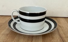 Ralph Lauren Spectator Black, White  Silver Coffee Tea Cup  Saucer Set NEW