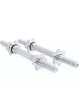 NEW 2 CAP 14" Standard 1" Dumbbell Handle Weight Adjustable Solid Chrome Barbell