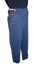 Tommy Hilfiger Navy Blue Wide Leg Trousers Pants Womens Size 10 Accent Stripes