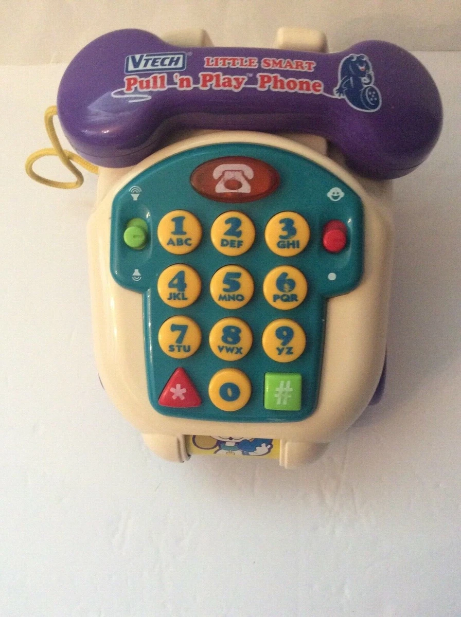 V Tech Little Smart Pull N Play Phone Talking Musical Numbers Interactive Toy