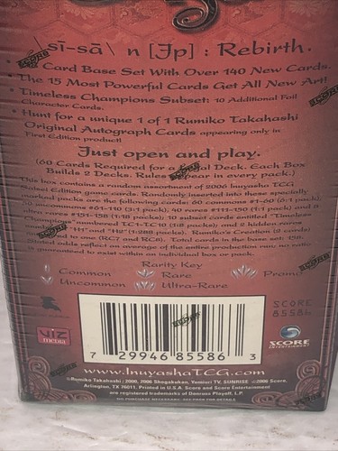 Inuyasha Saisei Booster Box Factory Sealed First Edition TCG CCG RARE 2006 SCORE - Picture 13 of 16