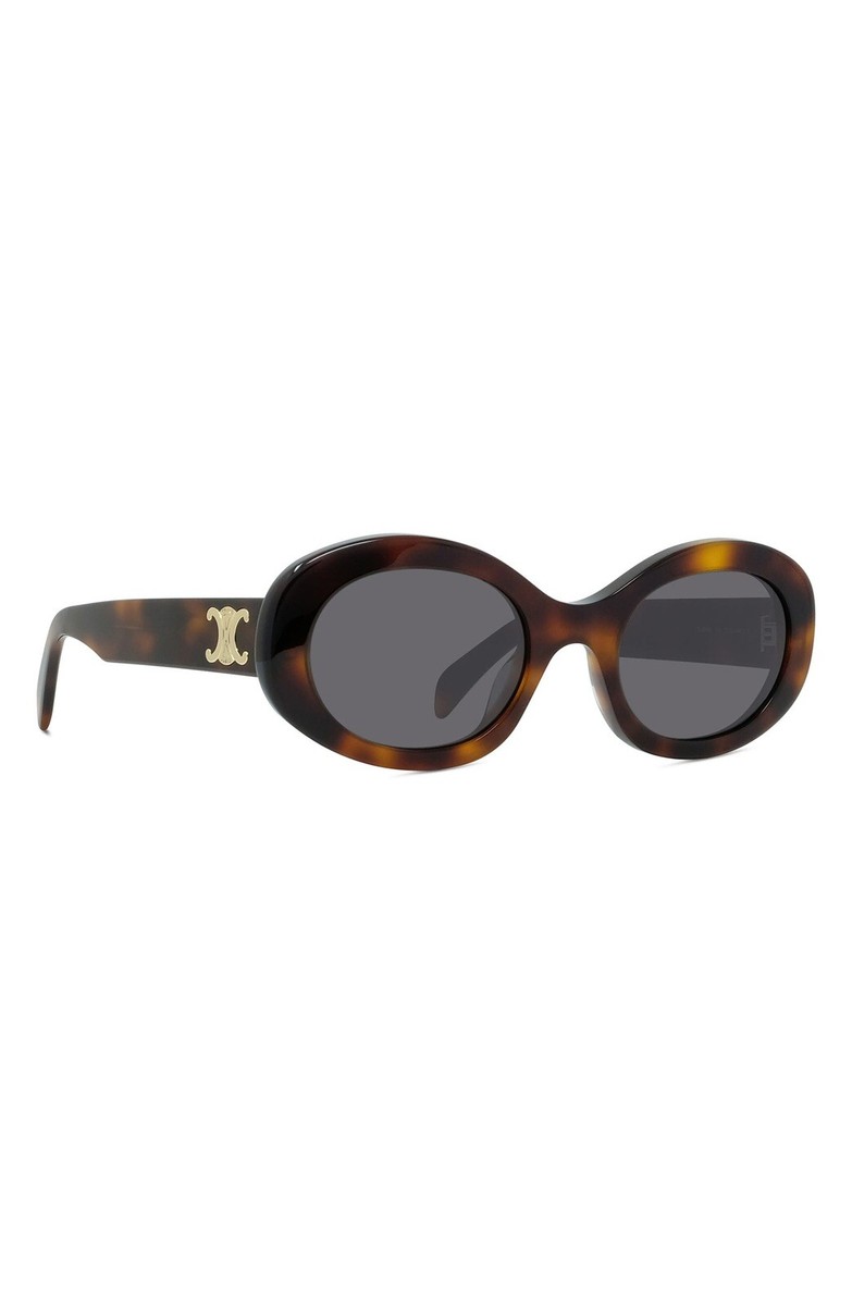 Celine CL40194U 53A Triomphe Oval Women Sunglasses Havana