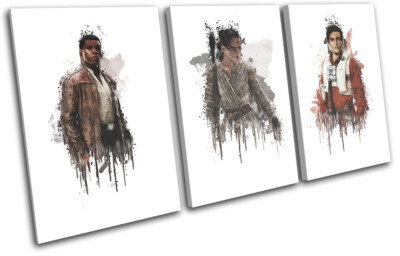 Star Wars Poe Rey Finn Movie Greats TREBLE CANVAS WANDBILD Bild Druck