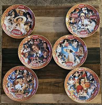 Franklin Mint Set of (6) Coca-Cola Limited Edition Fine Porcelain Plates 