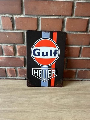 Placa Retrô Em Metal - Gulf Racing | Frete grátis