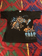 Vintage 1996 Space Jam Taz All Over Print Double Sided T-Shirt USA AOP Size Med