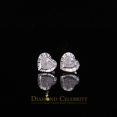 Aretes Para Hombre Herz 925 Weiß Silber 0,15ct Diamant Damen Ohrstecker