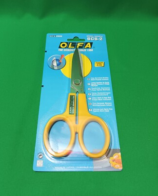 New Sealed Olfa Scissor No 30101 Vintage Model SCS-2 Made Japan Fine Serrated