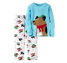 CARTER'S 2PC PUPPY DOG BOY GIRL COTTON TOP FLEECE PANTS SET COZY PAJAMAS 12M