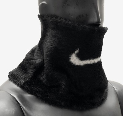 Nike Unisex Plush Knit Neck Warmer Black Face Mask Fashion GYM Scarf FV6110-010