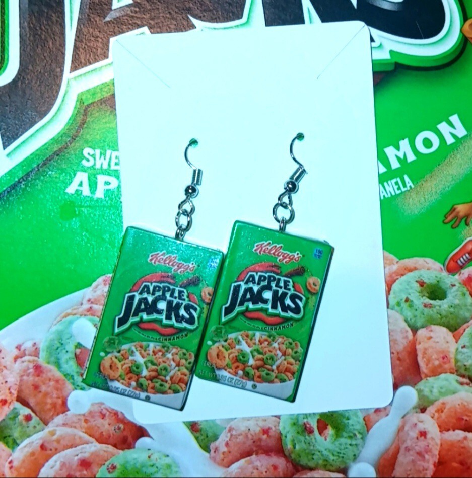 Cereal Box Earrings. Food Earrings, Dangle Earrings, Fun Earrings, Cute Earrings