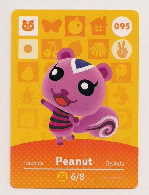 ゆな　amiiboカード Animal Crossing amiibo Card: Peanut 095 95 Series 1 Squirrel