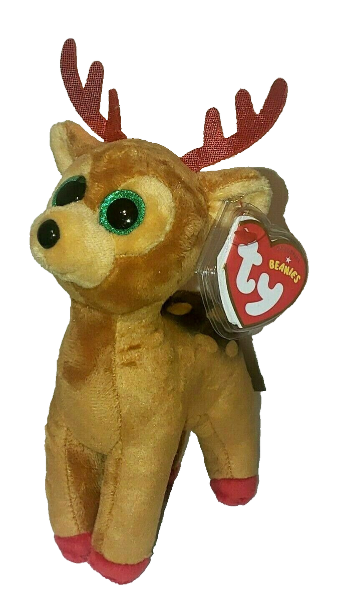 Ty Beanie Baby TINSEL the Holiday Reindeer (6 Inch) NEW MWMTs Plush Stuffed  Toy