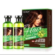 LICHEN PROFESSIONAL HAIR COLOR GEL BLACK OR BROWN, No Color to the Skin